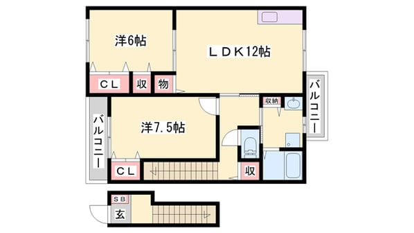 明石駅 バス15分  白水1丁目東下車：停歩3分 2階の物件間取画像